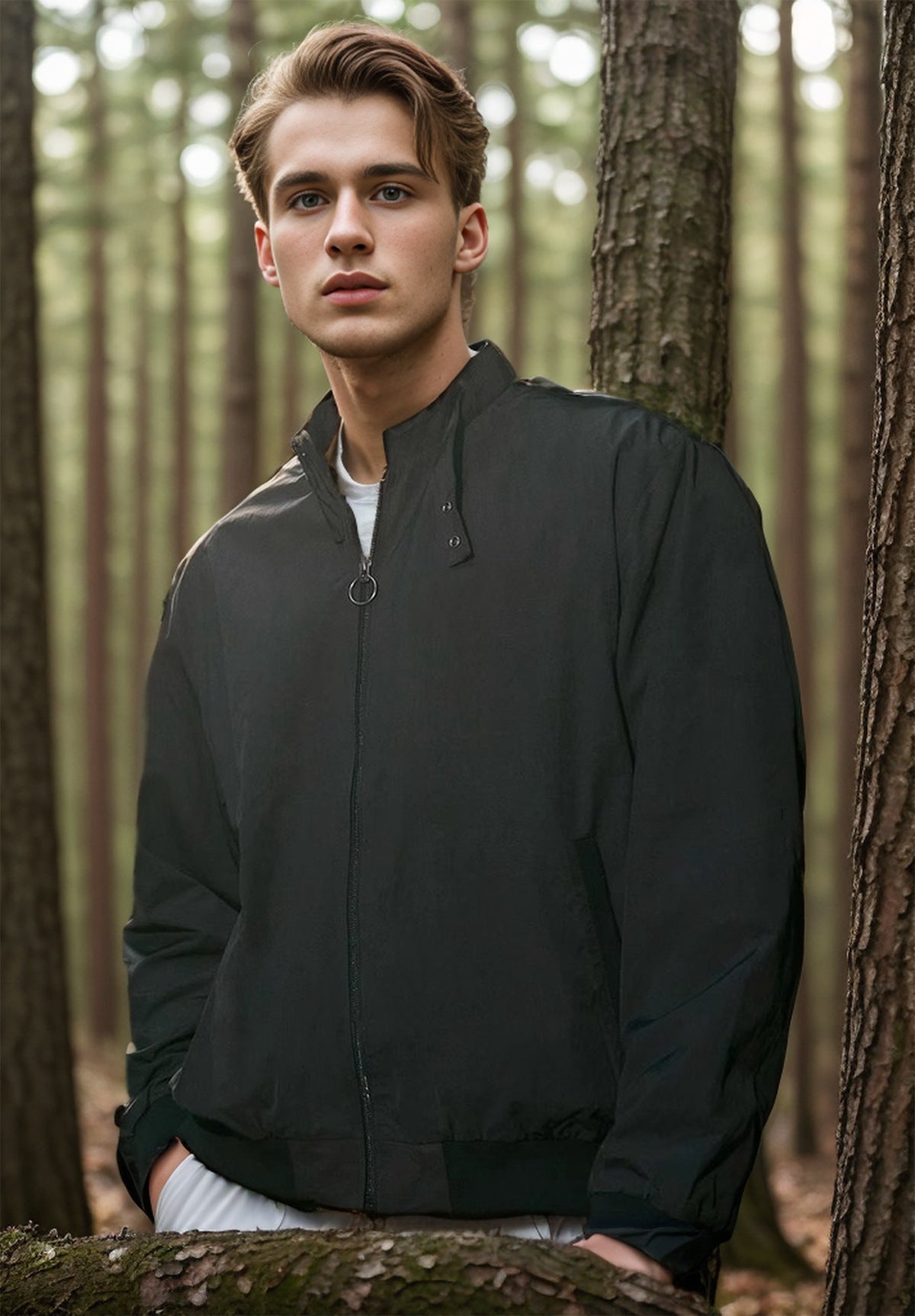 Herren lässige Windbreaker-Jacke mit hohem Kragen Berg-Feldt