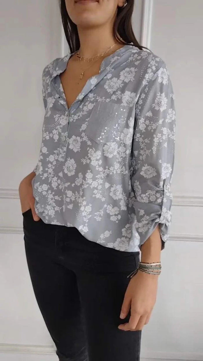Chemisier femme à motif floral et sequins brillants, par berg-feldt