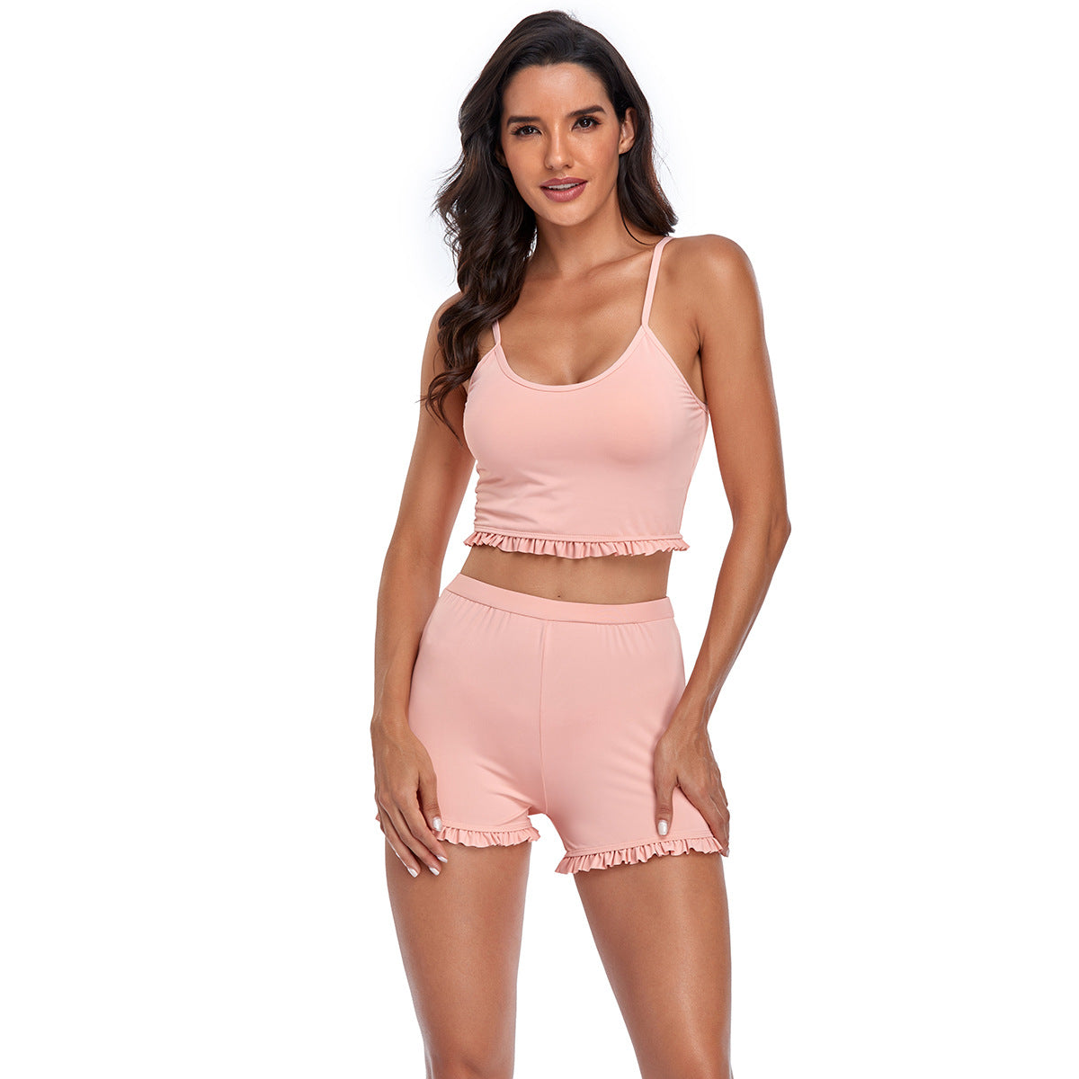 Ensemble crop top et short à volants Berg-Feldt pour femme