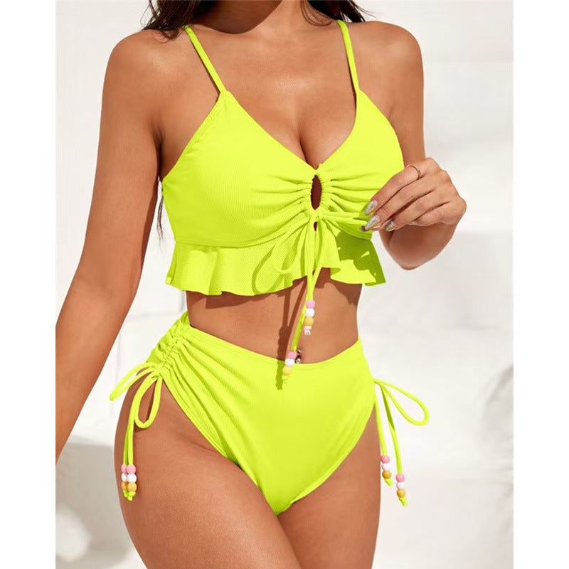 Ensemble de bikini taille haute à volants et bretelles réglables pour femme berg-feldt