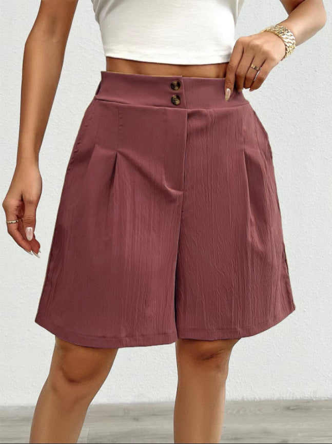 Shorts femme Berg-Feldt : Haute qualité, décontracté, taille haute, boutons décoratifs
