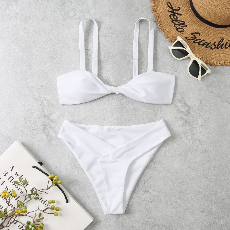 Ensemble de bikini pour femme - Haut torsadé - Motif montagnard