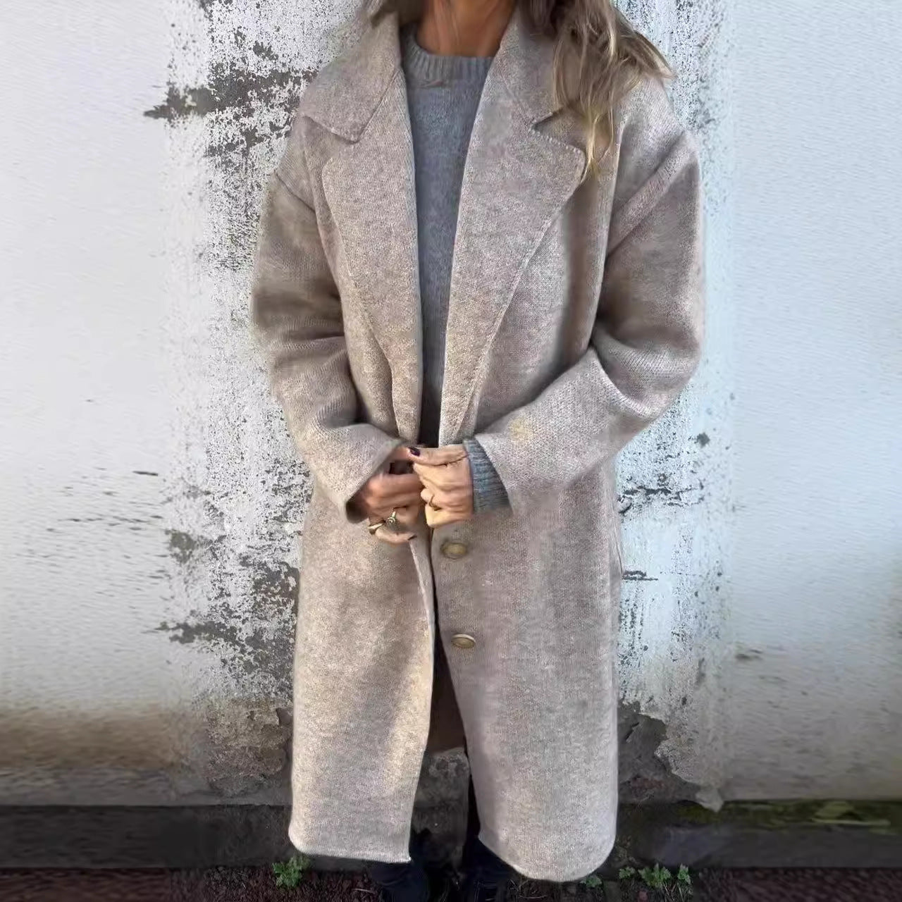 Damen Oversized Wollmantel mit eleganten Details Berg-Feldt