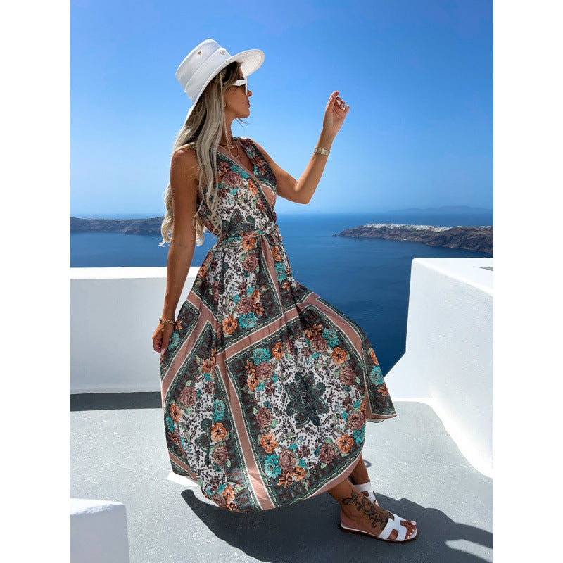 Robe longue femme à motif floral et ceinture élégante berg-feldt