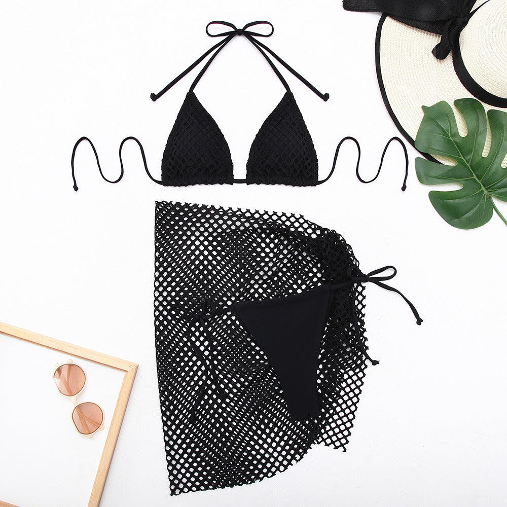 Ensemble de bikini froncé avec liens ajustables et paréo berg-feldt