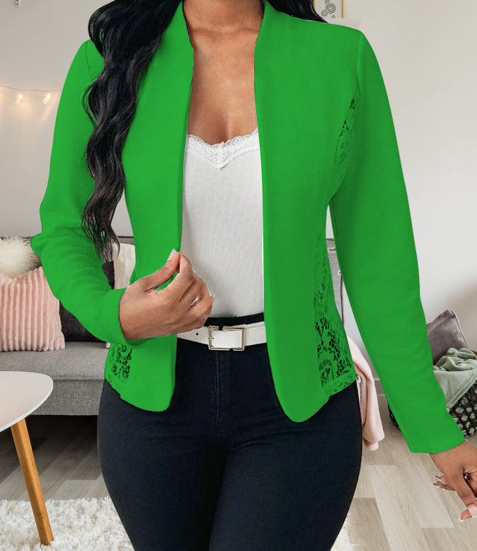 Berg-Feldt Blazer élégant pour femme avec accents en dentelle