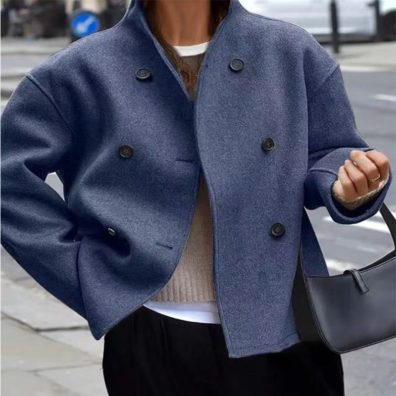 Veste en laine élégante pour femme avec double boutonnage et col montant Berg-Feldt