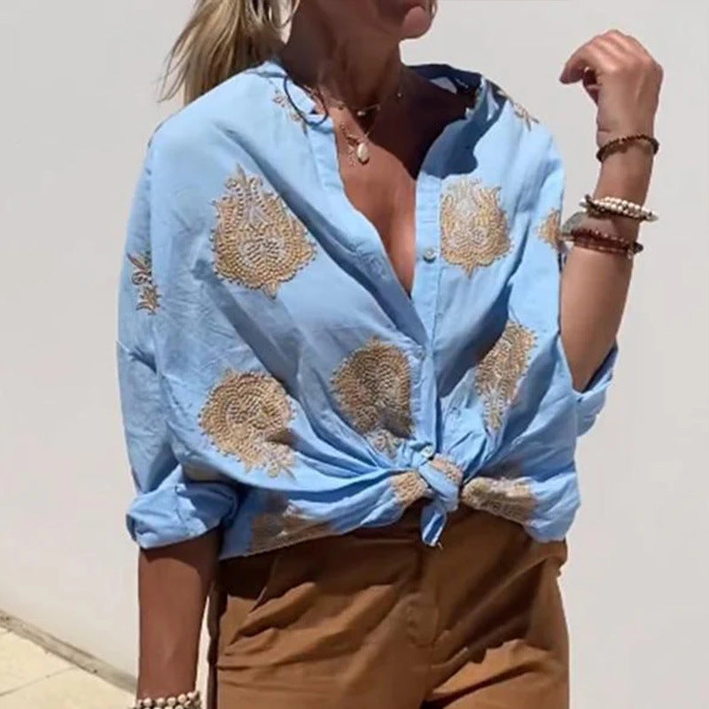 Chemisier pour femme avec broderies complexes et manches amples de berg-feldt