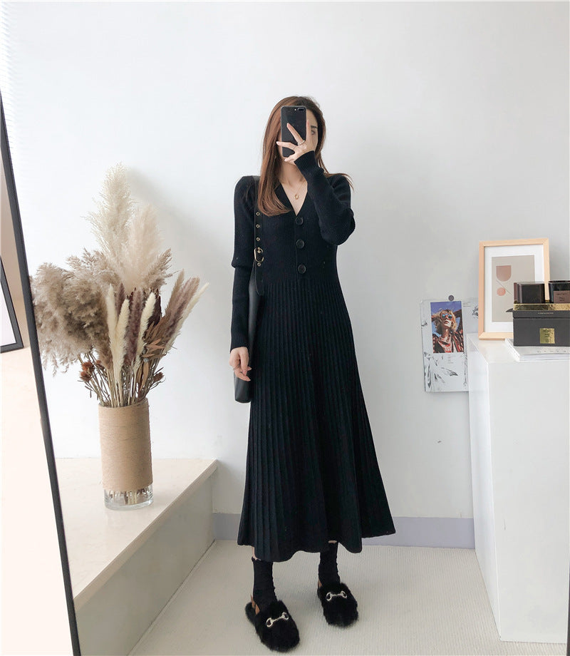 Robe en maille pour femme avec fermeture boutonnée et structure côtelée Berg-Feldt