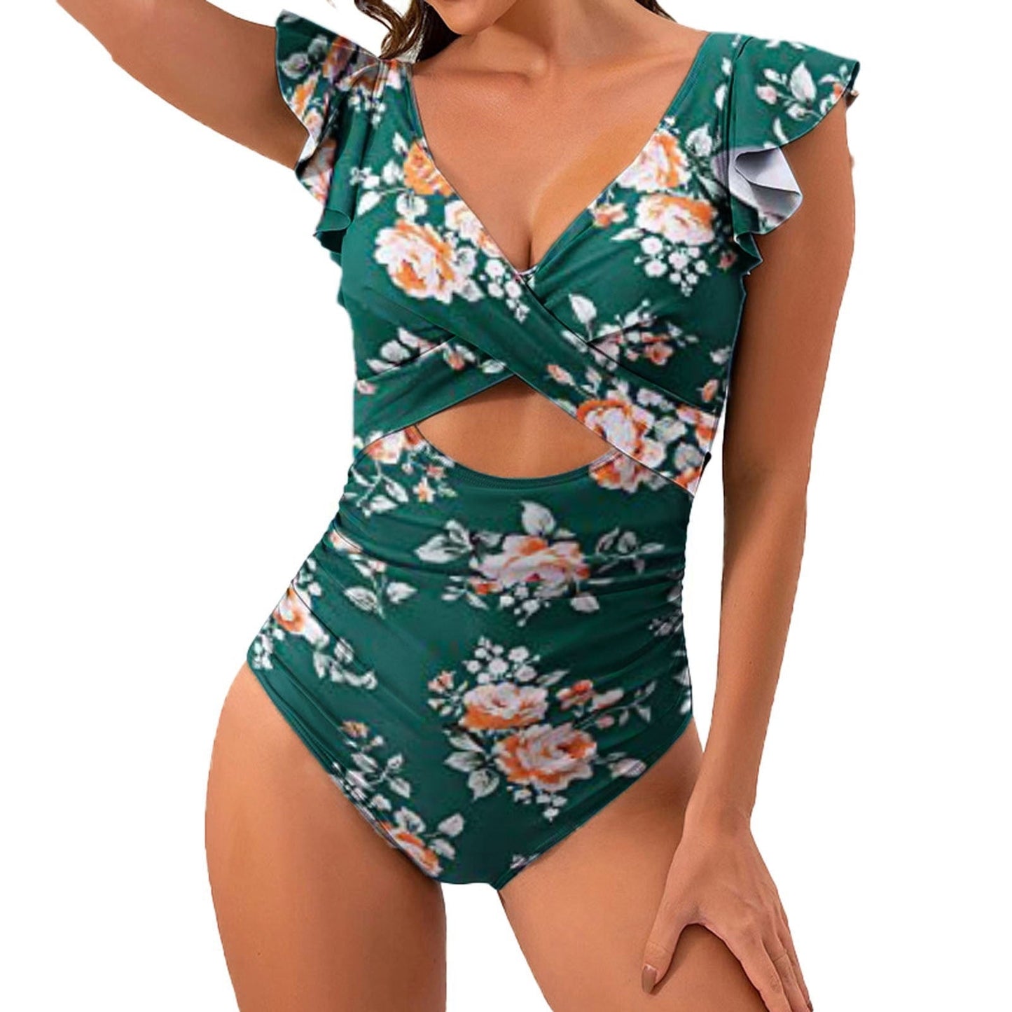 Maillot de bain femme Berg-Feldt à volants et rayures