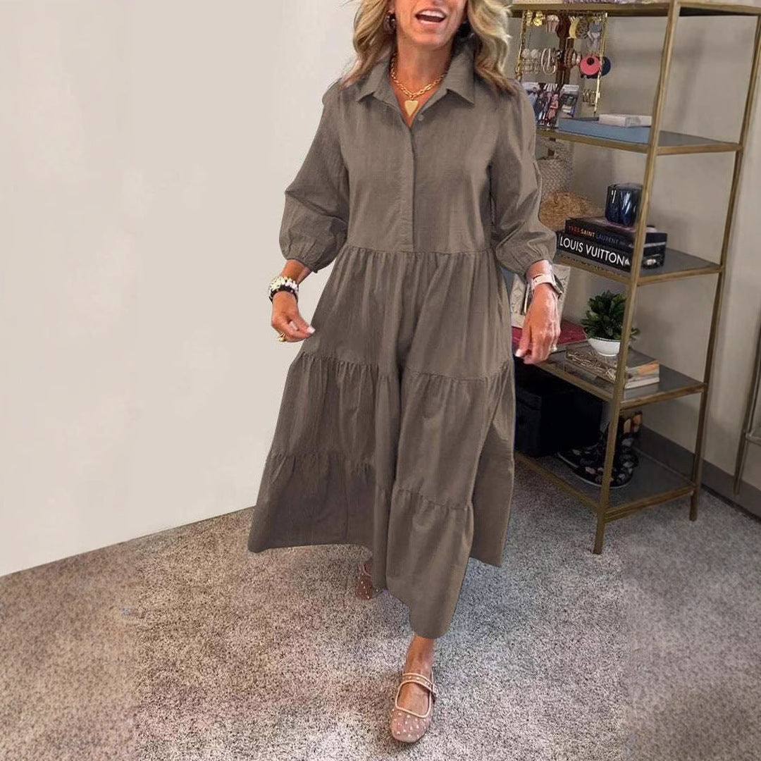 Robe chemisier pour femme avec volants et poches de berg-feldt