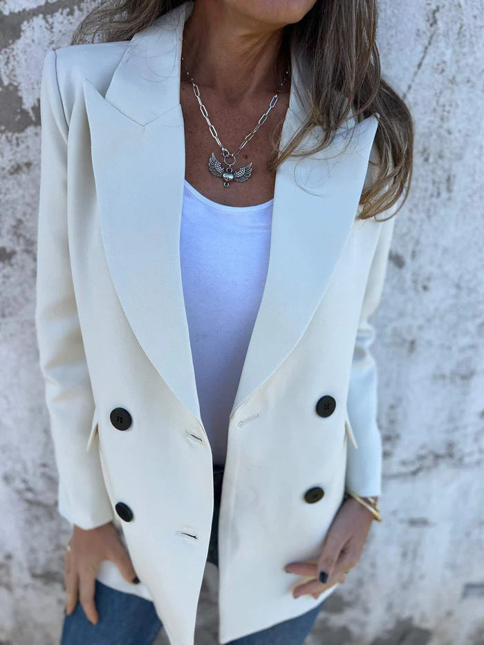 Blazer croisé élégant pour femme, coupe intemporelle, avec de légers coussinets d'épaule Berg-Feldt