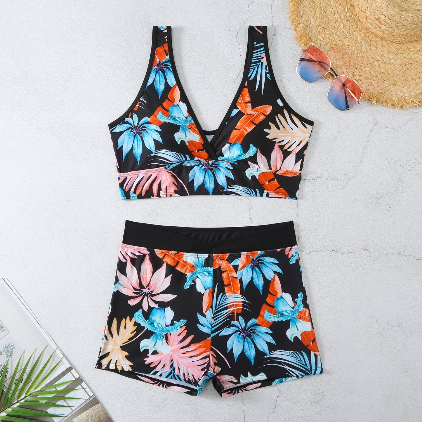 Hochleistungs-Schwimmset für Damen mit floralem Muster von berg-feldt