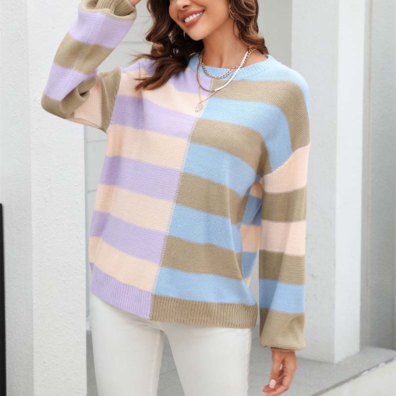 Berg-Feldt | Strickbluse mit Pastellfarben Polyester Lässig und Farbenfroh