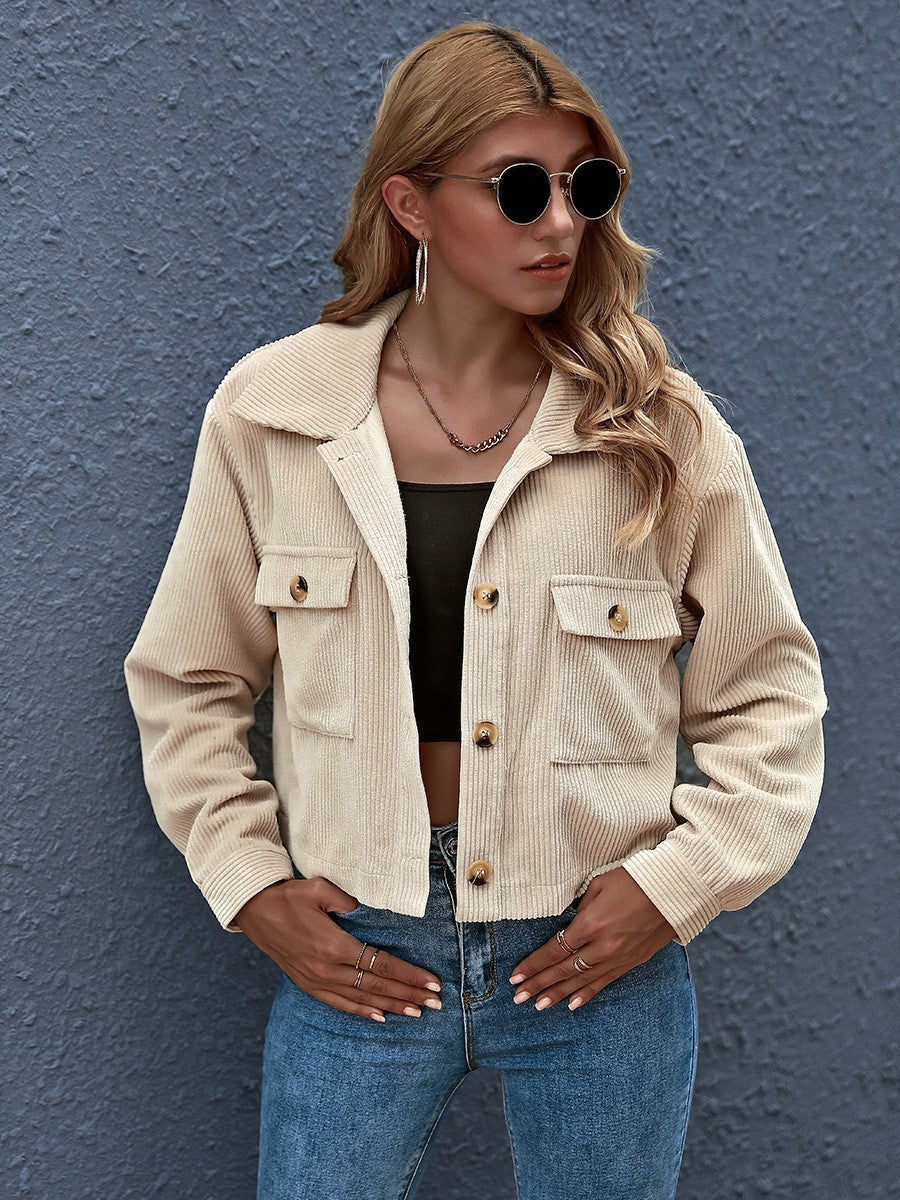 Veste en velours côtelé tendance pour femme avec poches plaquées Berg-Feldt
