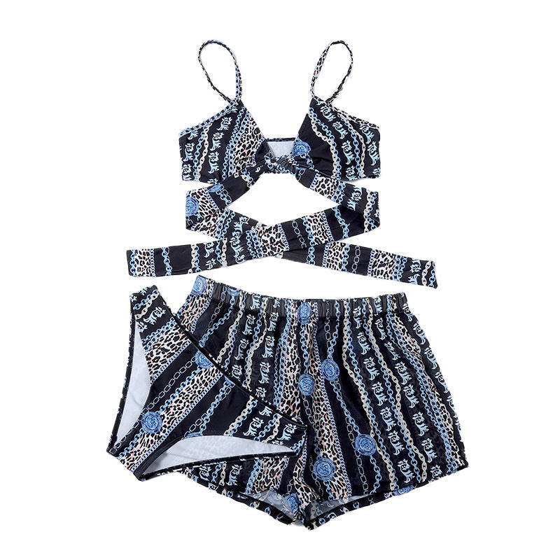 Ensemble de bikini pour femme avec un magnifique imprimé léopard et un emballage créatif de berg-feldt