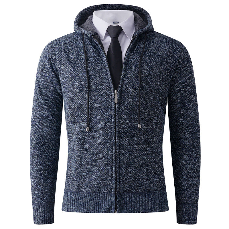 Herren Strickjacke mit Kapuze und strukturierter Verarbeitung Berg-Feldt