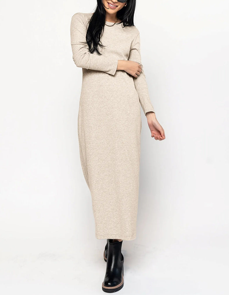 Baumwoll-Maxikleid für Damen, langärmelig, lässig und hautfreundlich von berg-feldt