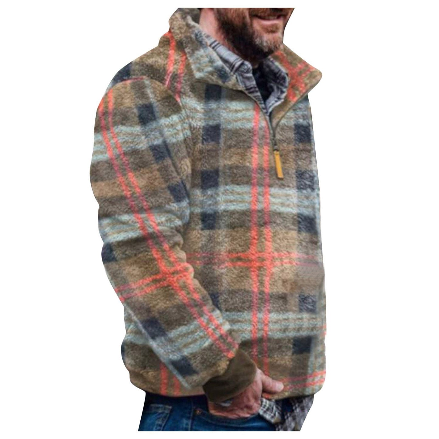Herren Pulloverjacke mit farbenfrohem, geometrischem Design und praktischer Brusttasche Berg-Feldt