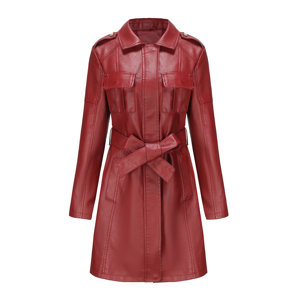 Damen Trenchcoat stylischer aus hochwertigem Kunstleder Berg-Feldt