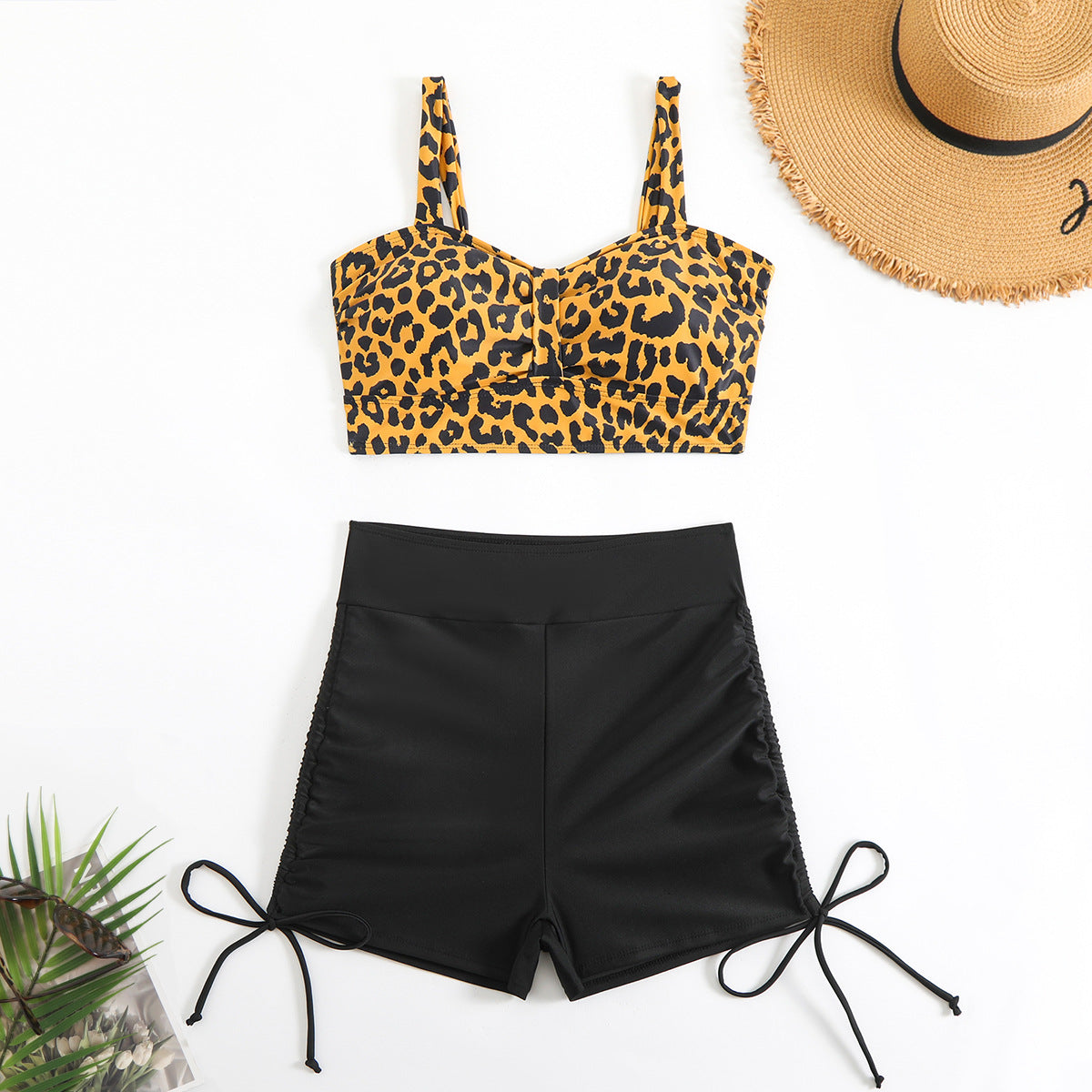 Berg-Feldt Damen Badeanzug Set mit hohem Bund und Cut-Outs
