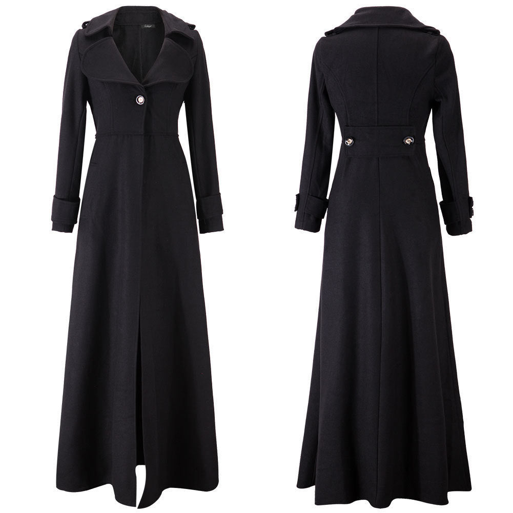 Damen élégant manteau long avec revers classique et touches modernes Berg-Feldt
