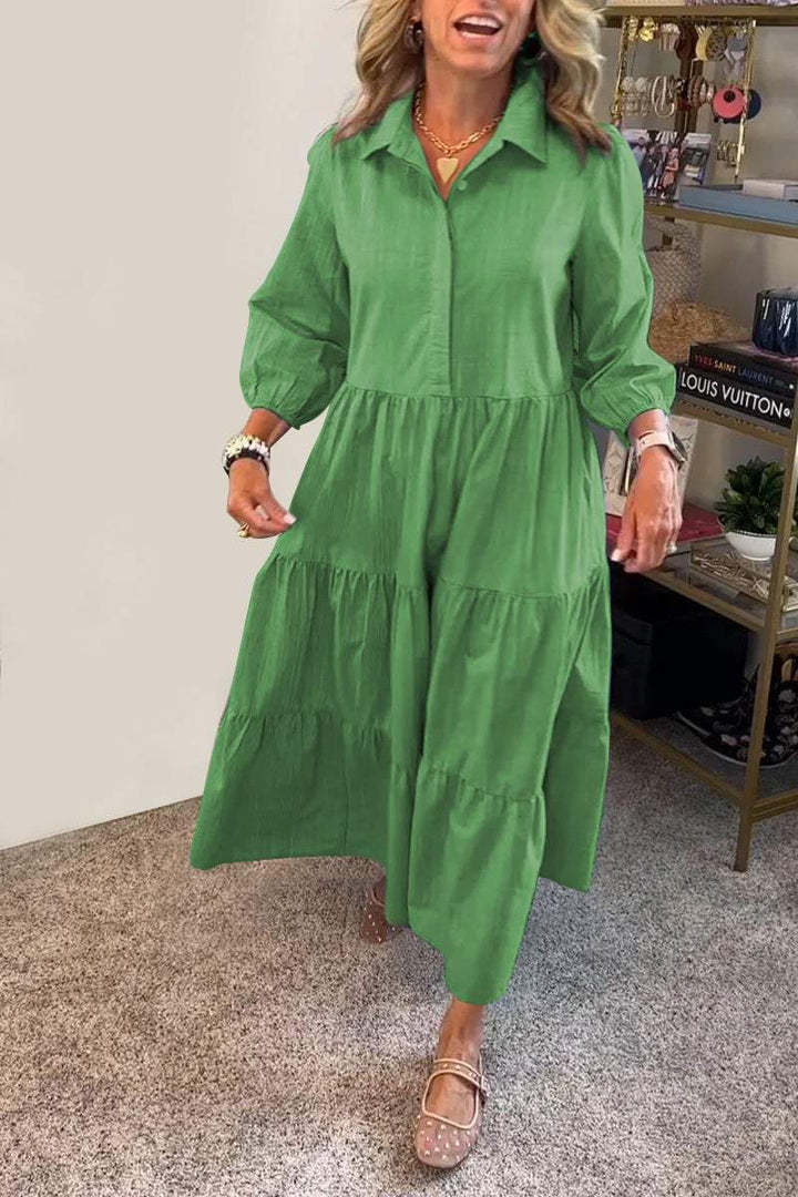 Robe chemisier pour femme avec volants et poches de berg-feldt