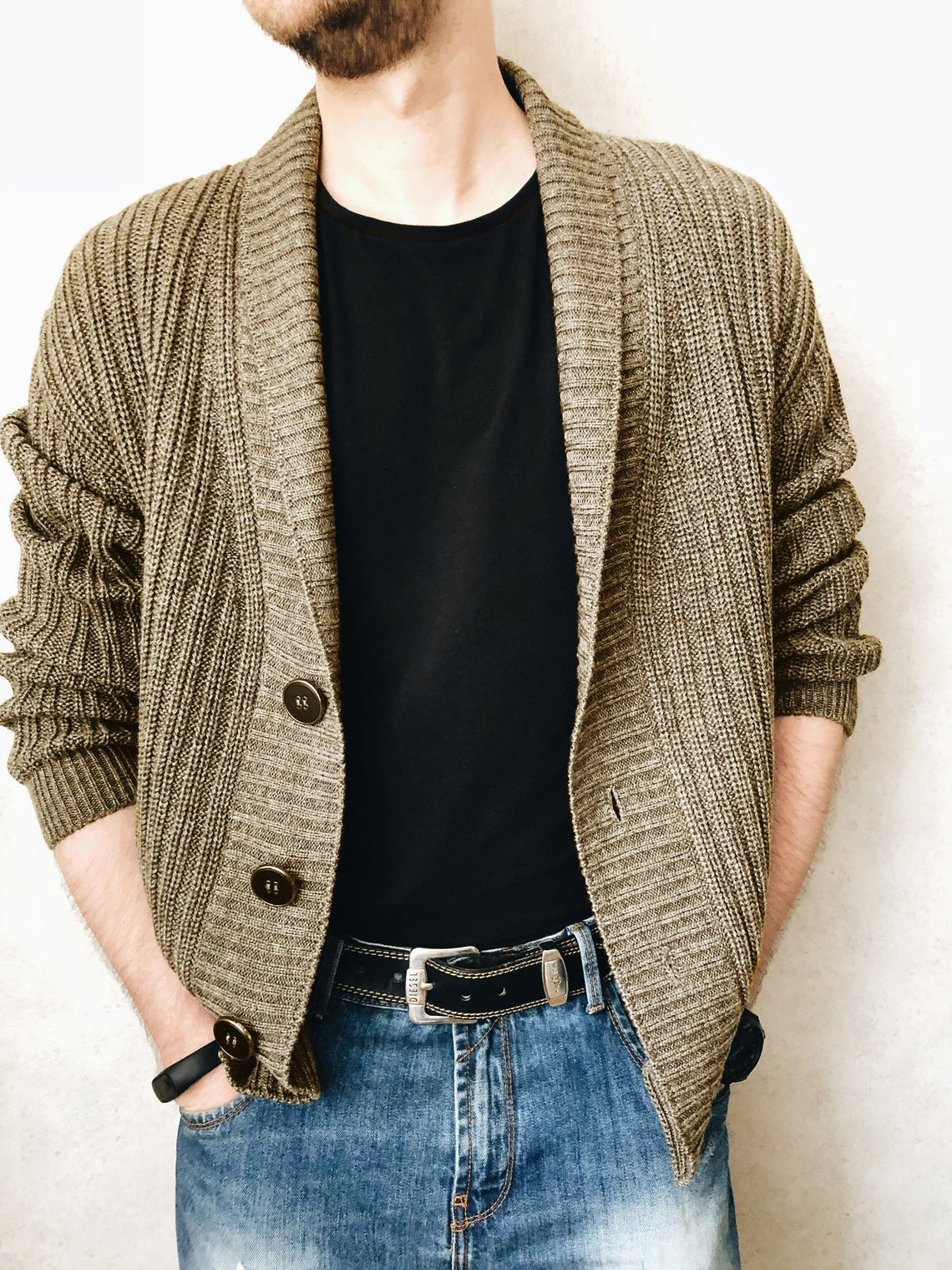 Gilet en tricot homme à col profond Berg-Feldt