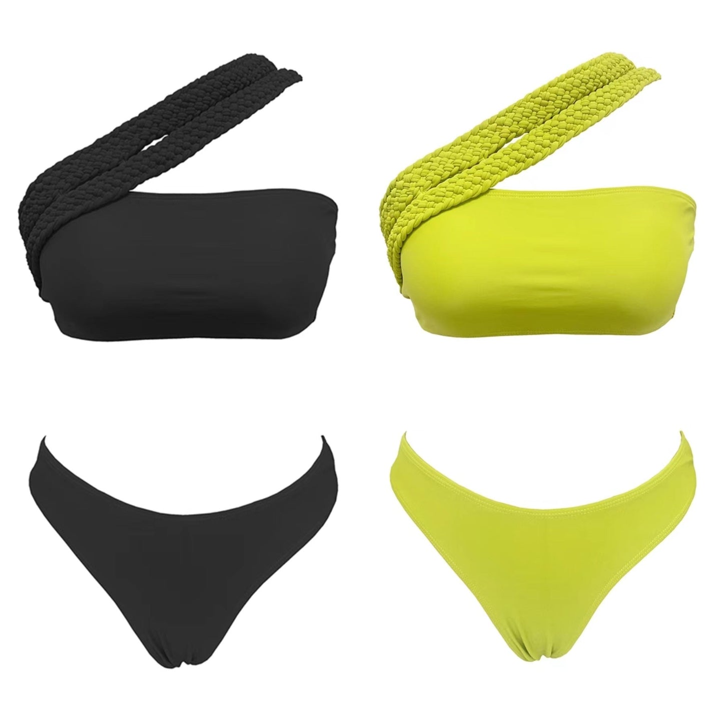 Hochgeschnittener Damen-Bandeau-Bikini mit geflochtenen Trägern von berg-feldt
 - berg-feldt
