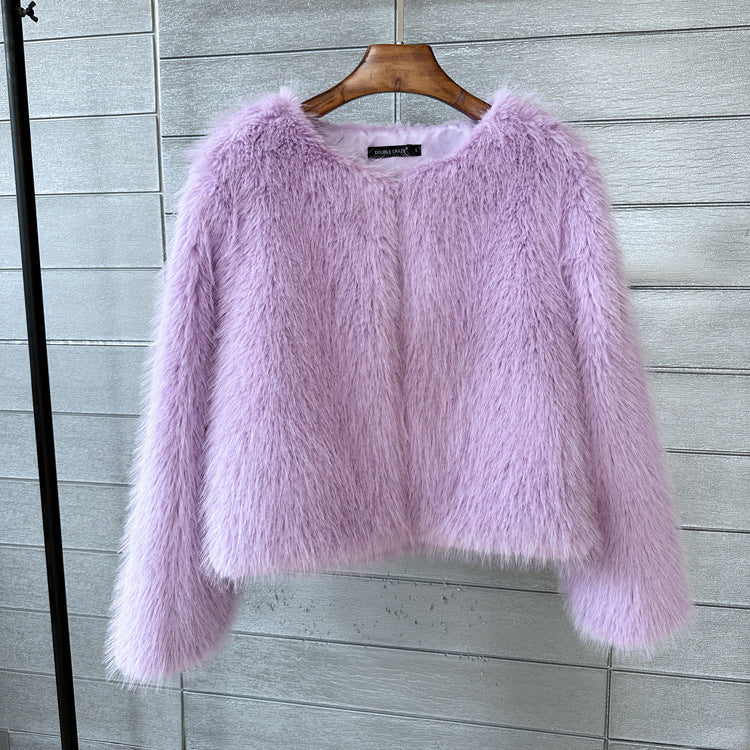 Veste courte moelleuse pour femme en fausse fourrure de haute qualité avec manches élégantes Berg-Feldt