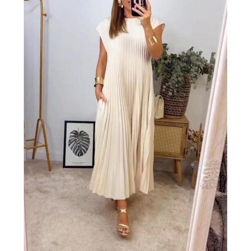Robe longue élégante pour femme avec fines fronces et poches latérales de berg-feldt