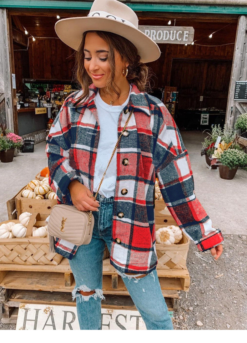 Veste en flanelle à carreaux décontractée pour femme avec détails boutonnés Berg-Feldt