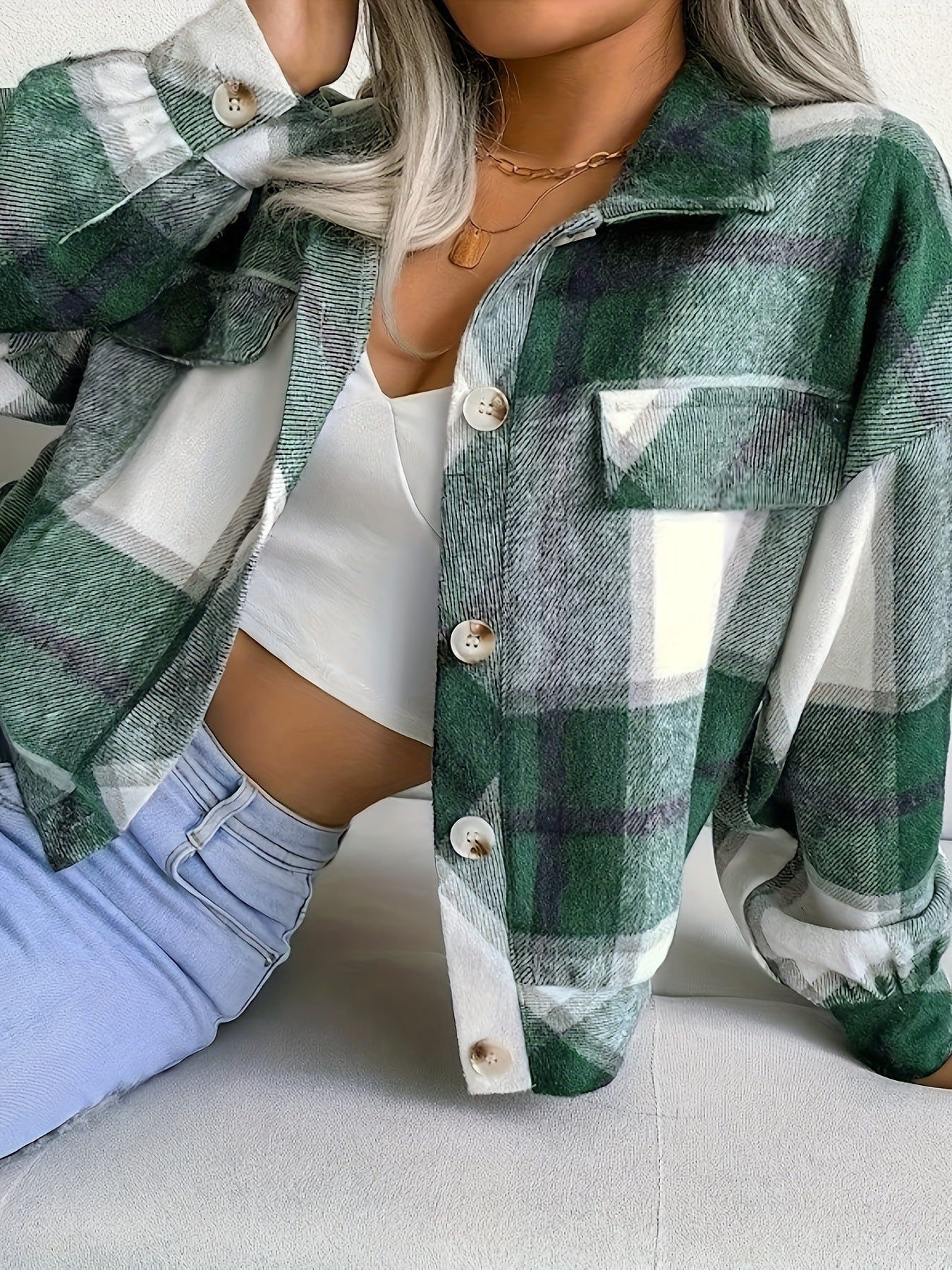 Chemise-veste à carreaux pour femme Berg-Feldt