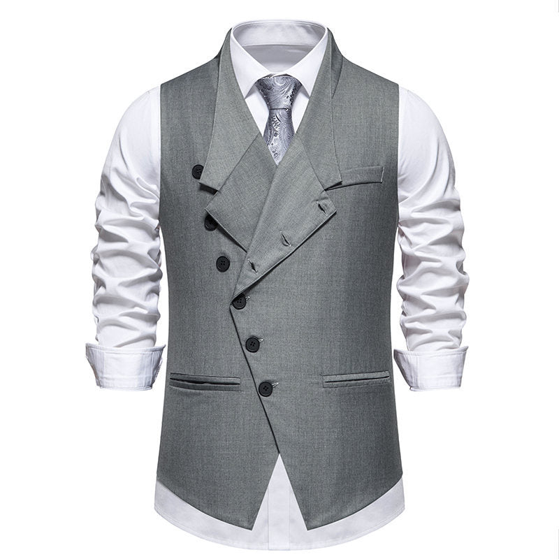 Herren elegante Anzugweste mit asymmetrischem Kragen und modernen Akzenten Berg-Feldt