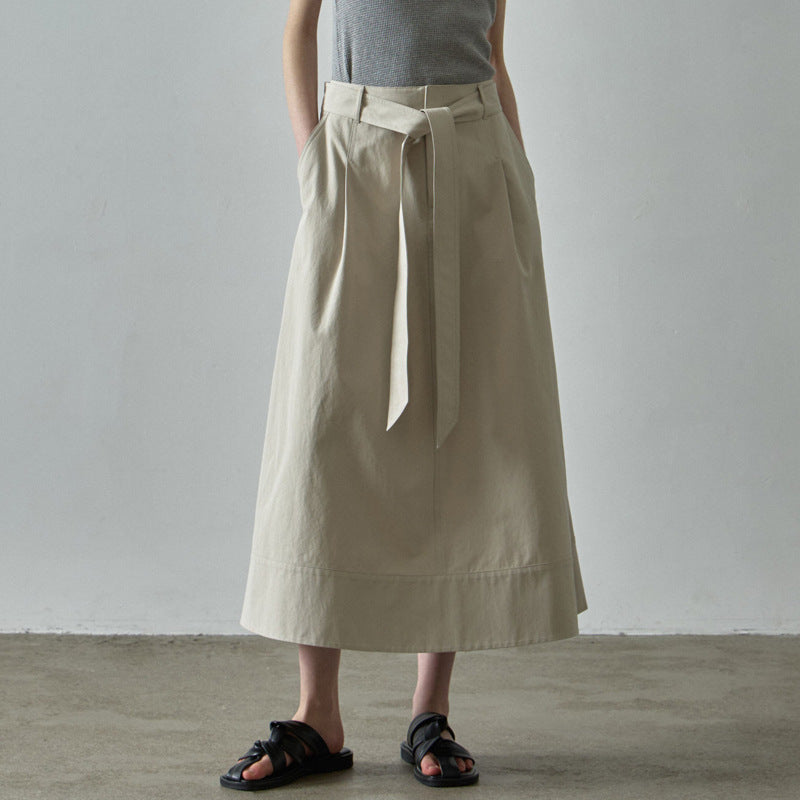 Jupe mi-longue élégante plissée avec ceinture pour femme de berg-feldt