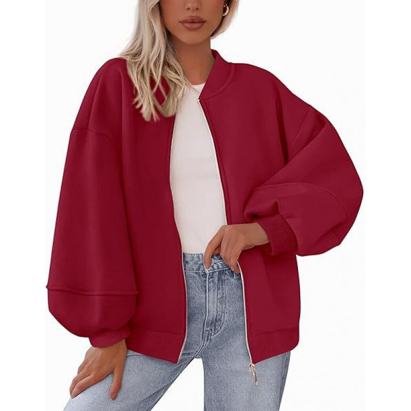 Veste décontractée oversize pour femme avec fermeture éclair et manches ballon Berg-Feldt