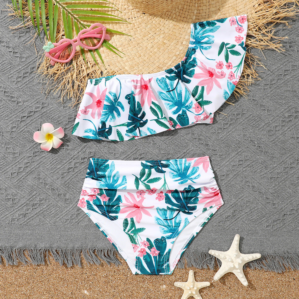 Ensemble de bikini taille haute à volants et imprimé floral pour femme Berg-Feldt