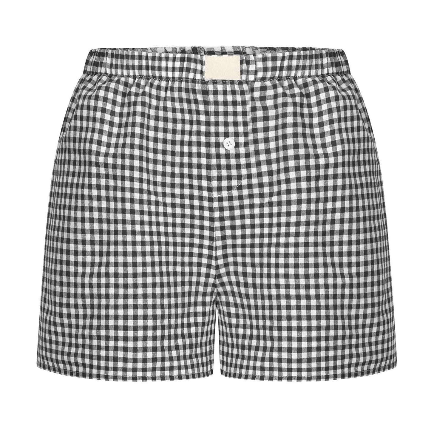 Baumwoll-Shorts für Damen, lässig, Gingham-Muster, berg-feldt