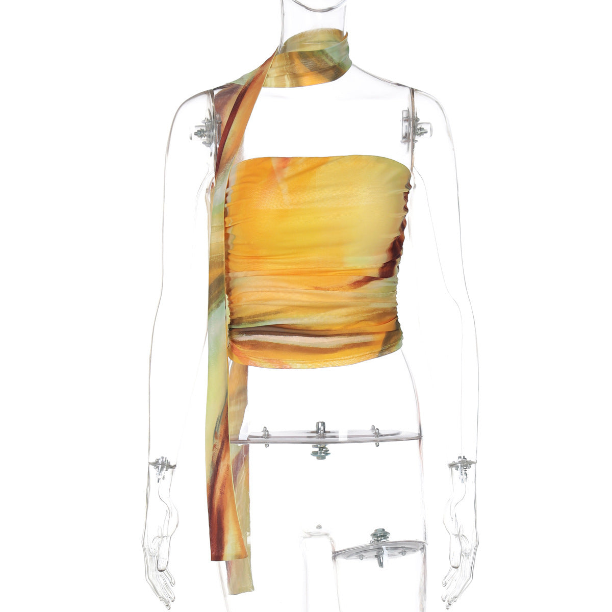 Innovatives Wickel-Crop-Top für Damen mit raffinierten Rüschen von berg-feldt
