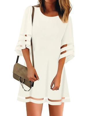 Robe cache-cœur Berg-Feldt pour femme, avec manches trompette et décolleté superposé
