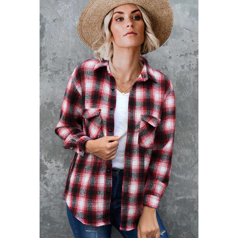 Chemise à carreaux en flanelle Berg-Feldt pour femme