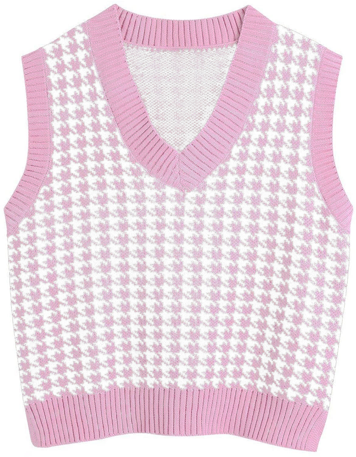 Gilet tricoté sans manches pour femme avec motif pied-de-poule moderne Berg-Feldt