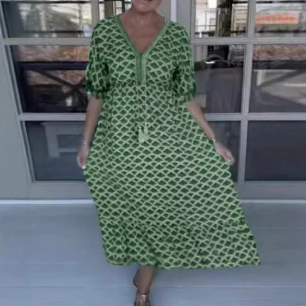 Robe d'été pour femme : décontractée, avec jupe évasée et franges délicates de berg-feldt