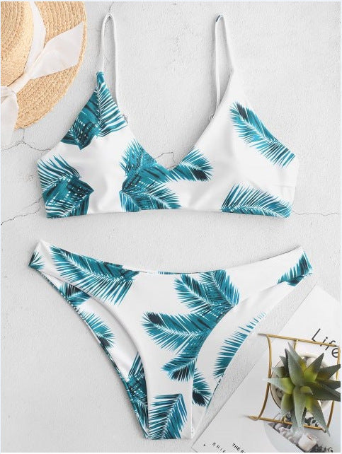 Tropischer Druck Bikini Bralette Set für Damen von berg-feldt