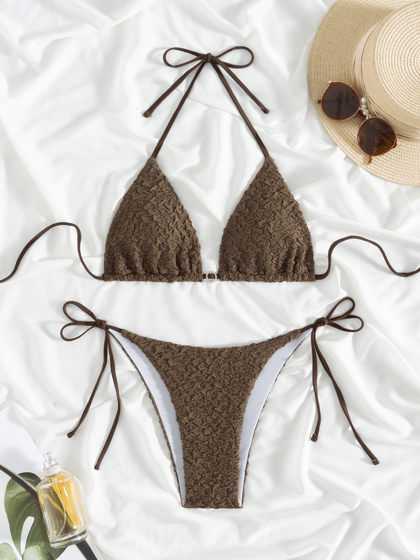 Ensemble de bikini triangle pour femme avec bretelles réglables