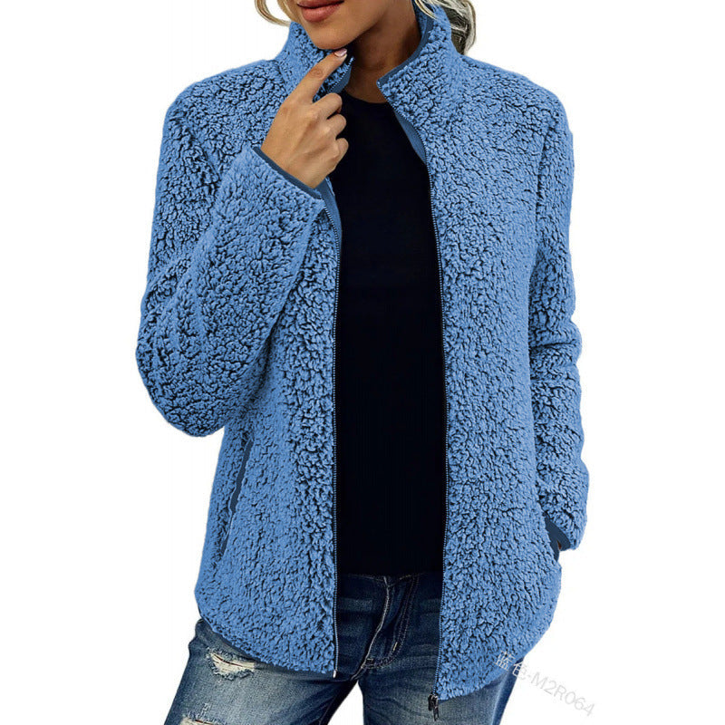 Veste polaire duveteuse à col montant et poches latérales pour femme Berg-Feldt