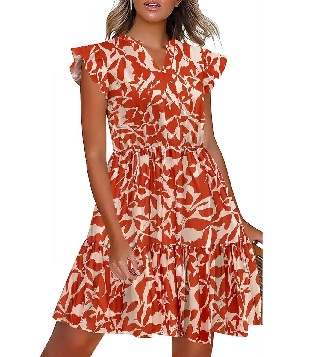 Robe fleurie à volants pour femme berg-feldt