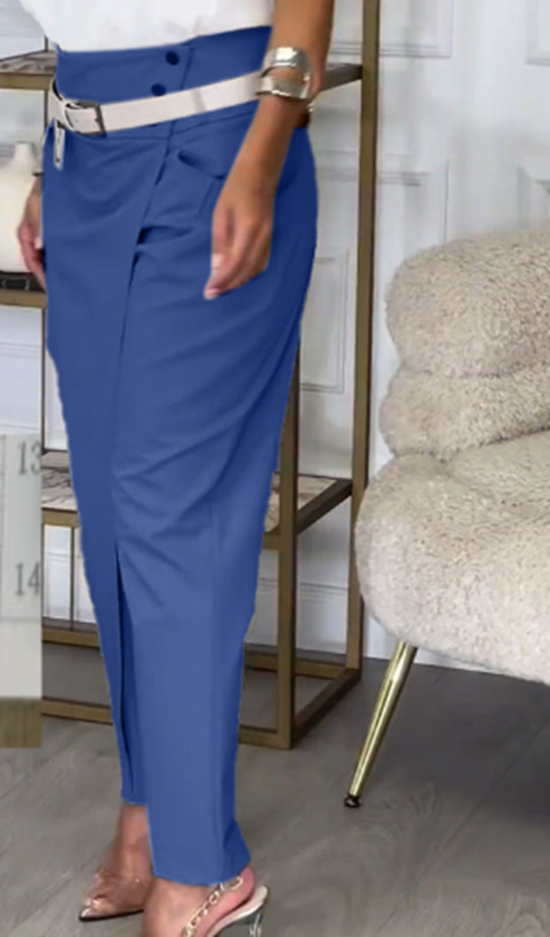 Elegante Damenhose mit raffinierter Drapierung und seitlichem Schlitz von berg-feldt