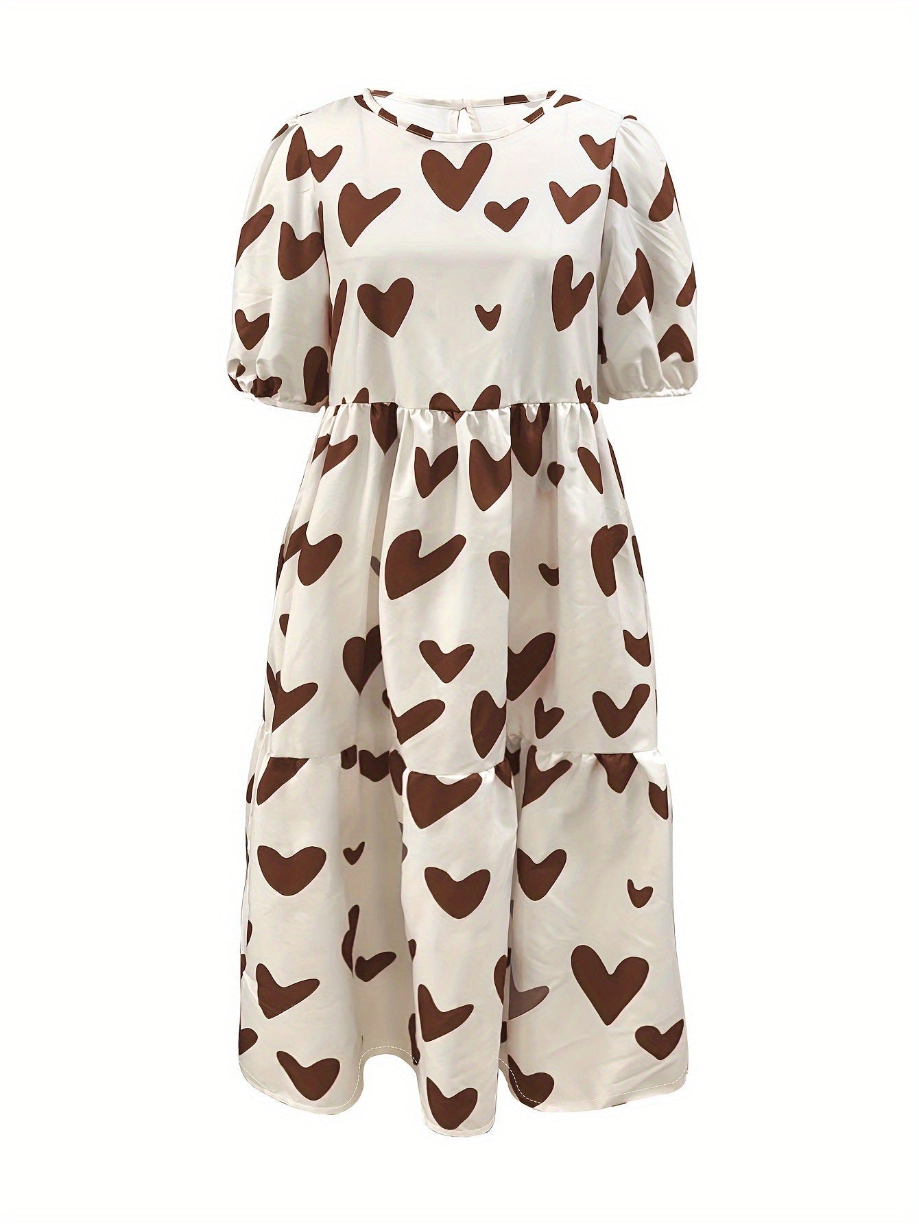 Mini-robe femme Berg-Feldt à motif cœurs moderne et manches vaporeuses