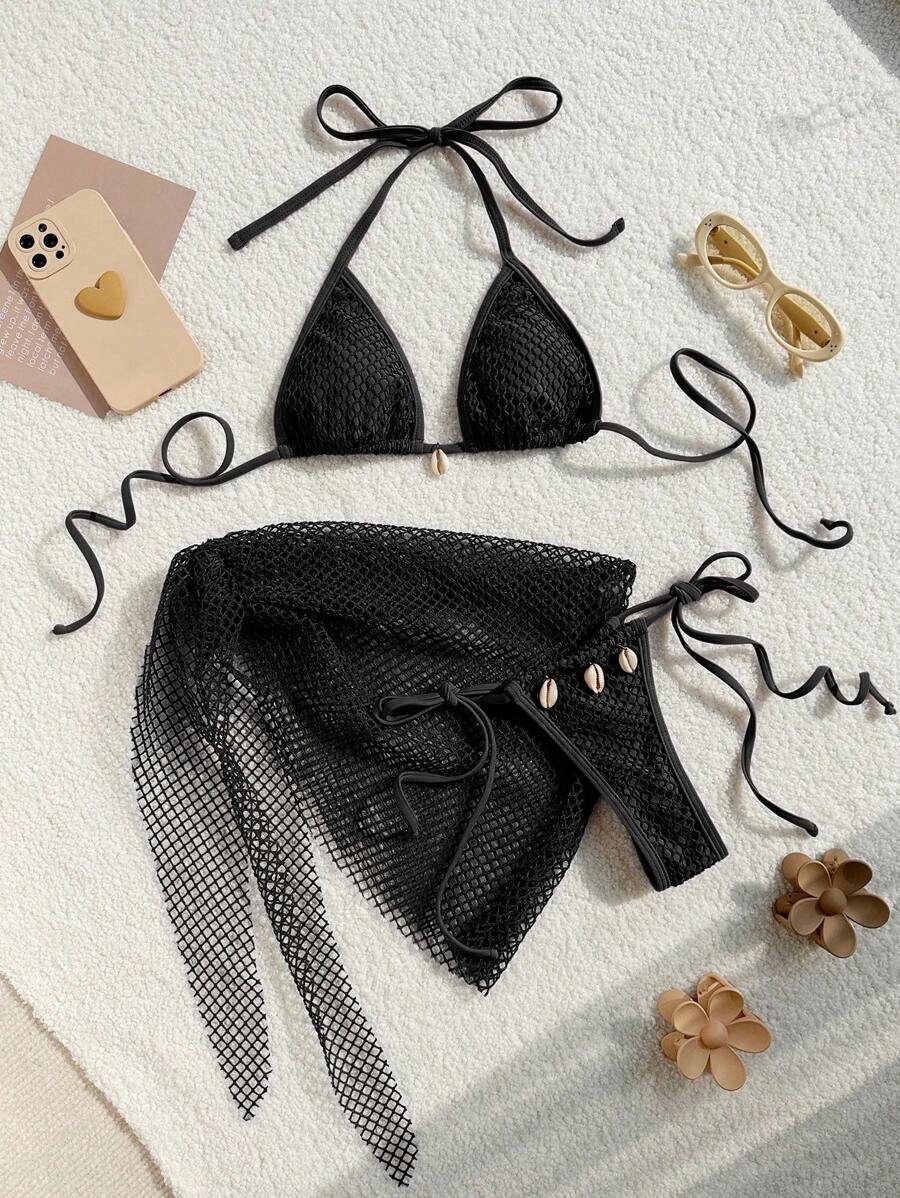 Ensemble de bikini pour femme avec bretelles réglables et coquillages, par berg-feldt